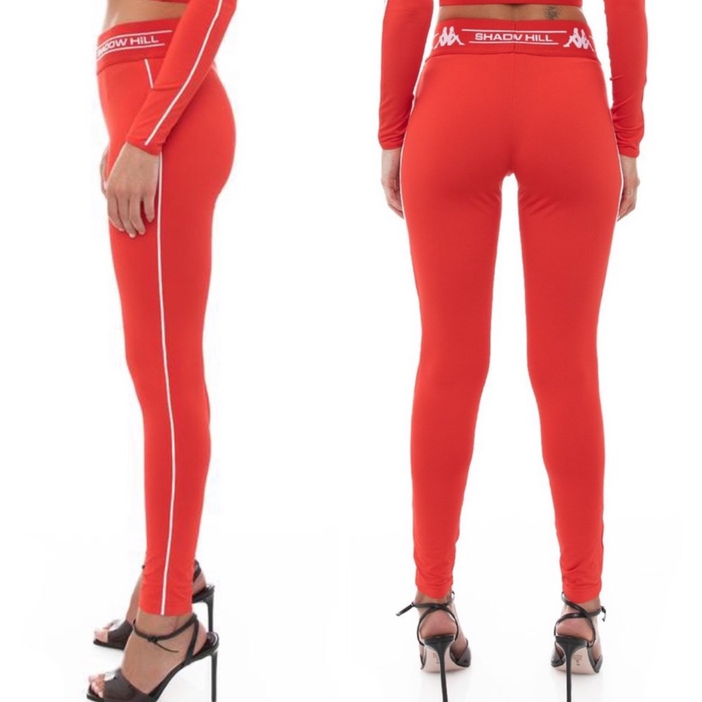 KAPPA NWT SANKE LEGGINGS FIERY RED BRIGHT WHITE
